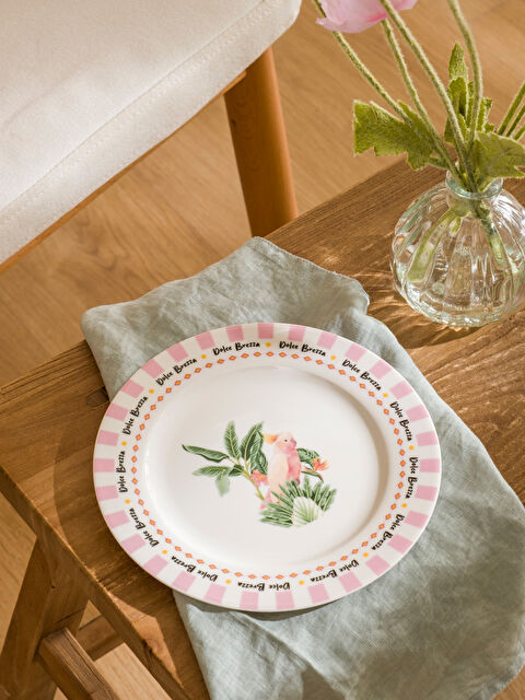LCW HOME Papağan Baskılı Porselen Pasta Tabağı 19 cm