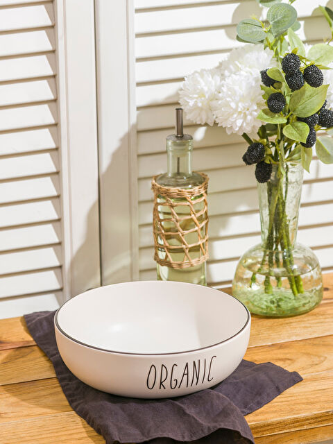 LCW HOME Yazı Baskılı Seramik Salata Kasesi 20 Cm - S6HI33Z8-LQJ