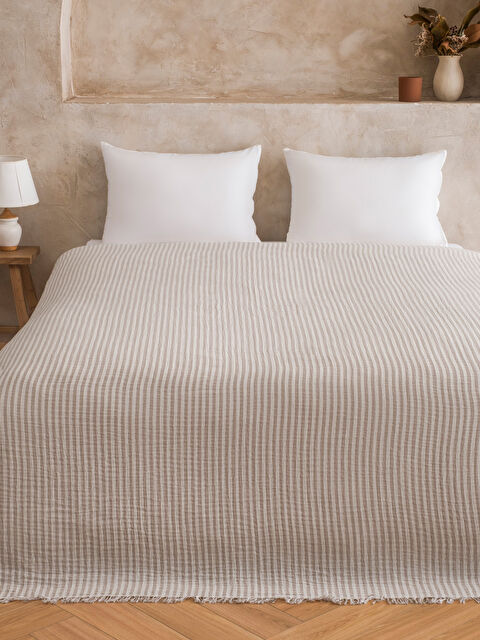 LCW HOME Çift Kişilik Pamuklu Müslin Yatak Örtüsü