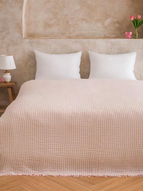 LCW HOME Çift Kişilik Pamuklu Müslin Yatak Örtüsü