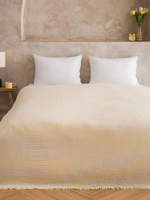 LCW HOME Çift Kişilik Pamuklu Müslin Yatak Örtüsü