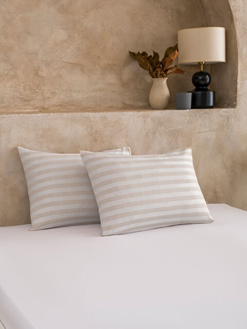 LCW HOME Çizgili Yastık Kılıfı 2'li 50x70 cm - S6IR44Z8-ELZ