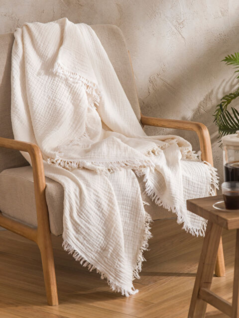 LCW HOME Püsküllü Müslin TV Battaniyesi 130x170 cm