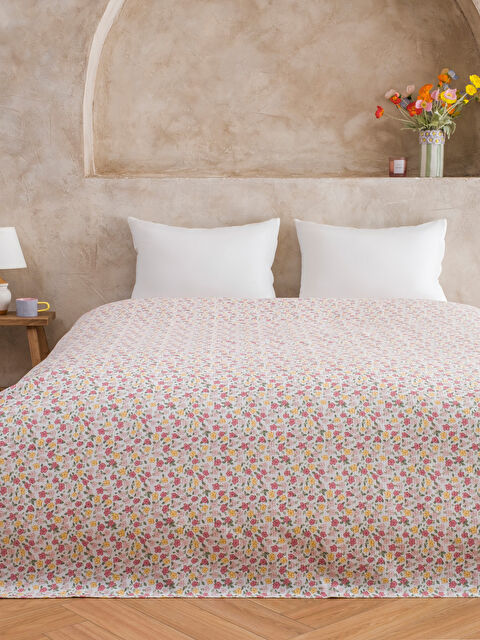 LCW HOME Çiçek Desenli Pamuklu Çift Kişilik Pike