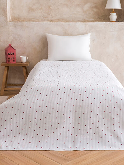 LC WAIKIKI Kalp Nakışlı Tek Kişilik Pike 160x220 cm - S6J529Z8-LTQ