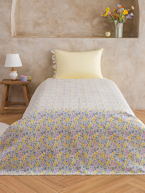 LCW HOME Çiçek Desenli Tek Kişilik Pike Takımı