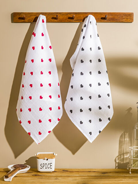 LCW HOME Kalp Desenli Kurulama Bezi 2'li - S6J761Z8-F9C