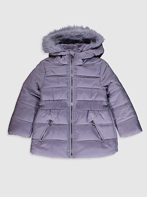 LCW Kids Қыз түкті капюшонды пальто - 0W1350Z4-GEC