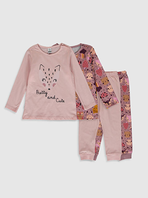 LCW baby طقم بيجاما بنات صغار - مجموعة من 2 - 0W6583Z1-QLY
