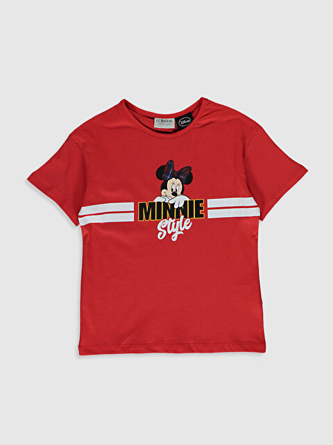 LCW Kids Girl's Minnie Mouse Printed Cotton T-Shirt - 0W6651Z4-GXV