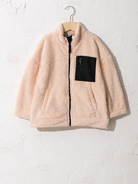 LCW Kids Kız Çocuk Fermuarlı Pelüş Sweatshirt - 0W7169Z4-FUK