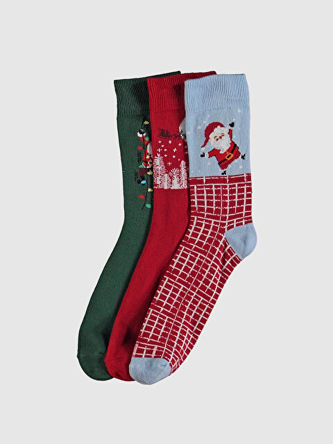 LCW ACCESSORIES Pakovanje od 3 komada novogodišnjih čarapa do gležnja - 0WI212Z8-K00