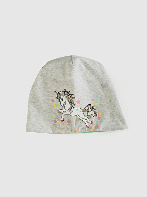 LCW ACCESSORIES Girl Printed Jersey Beanie - 0WBD42Z4-LAK