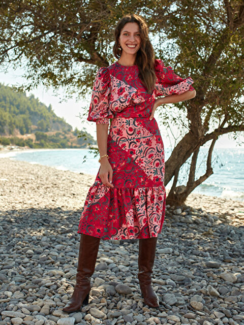 LC WAIKIKI Çiçekli Kadın Fırfırlı Etek - 0WEM49Z8-LTQ