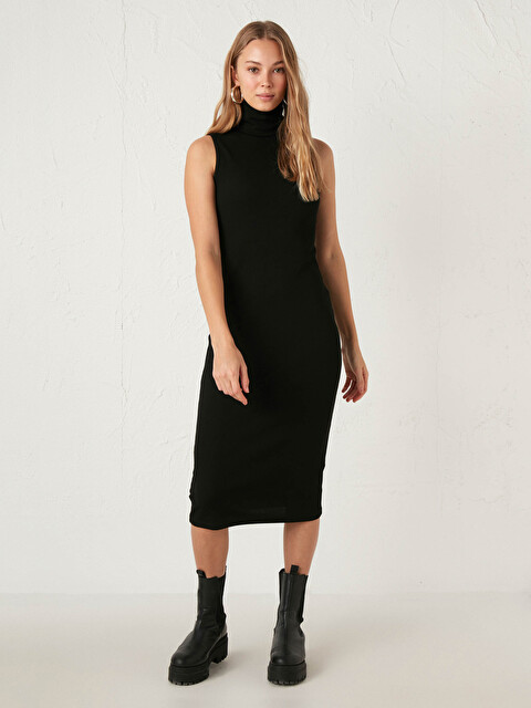 LCW Vision Sleeveless Turtleneck Elastic Pencil Dress - 0WHI08Z8