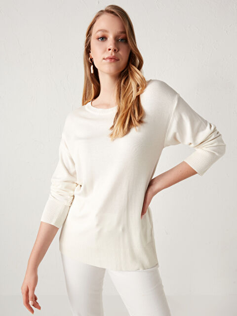 LCWAIKIKI Basic Crew Neck Knitwear Basic Sweater - 0WIR44Z8-FDH