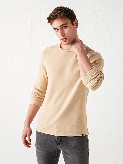 XSIDE Светр чоловічий трикотажний тонкий з круглим вирізом та довгим рукавом - 0WJF56Z8-F10