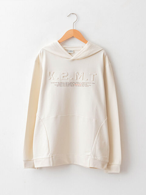 LCW Kids Hooded Printed Long Sleeve Boys' Sweatshirt - W18175Z4-FEJ