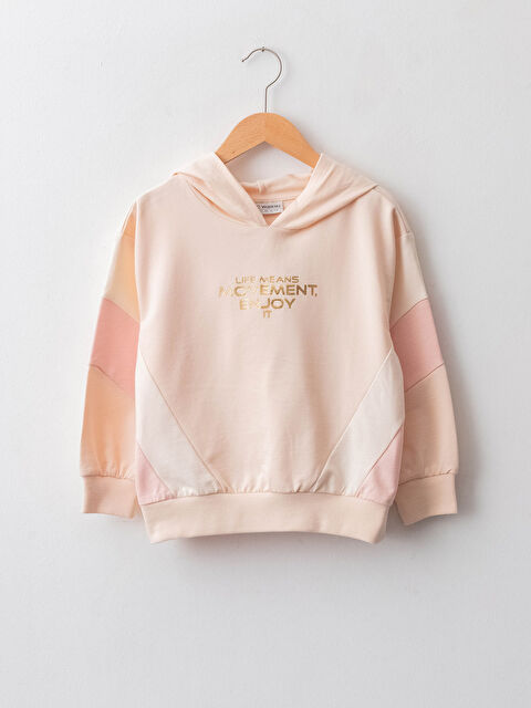 LCW Kids қыздарға арналған принтті ұзын жең капюшонды свитшот - W1AB42Z4-FQN