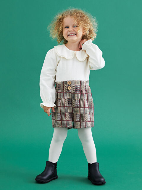 LCW baby Baby Collar Long Sleeve Blouse, Shorts and Pantyhose 3 Pcs Set - W1AG51Z1-FT0