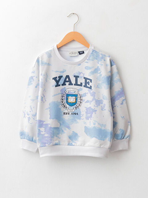 LCW Kids Bisiklet Yaka Yale University Baskılı Uzun Kollu Kız Çocuk Sweatshirt - W1BV74Z4-R9J