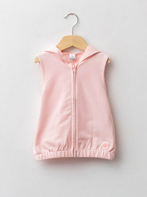 LCW baby Hooded Basic Baby Girl Zippered Vest - W1CE58Z1-FUT