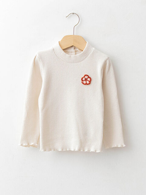 LCW baby Тениска с половин поло яка, дълъг ръкав и детайли с бродерия за бебета момичета - W1DV28Z1-FSU