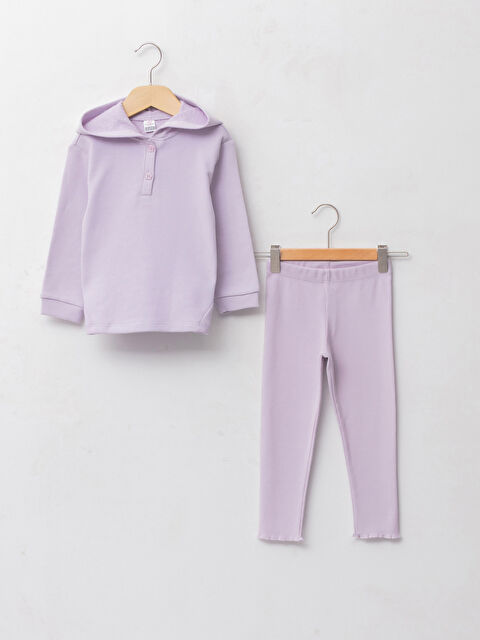 LCW baby Ensemble de 2 pulls et collants basiques à capuche et manches longues pour bébé fille - W1EE69Z1-G2N