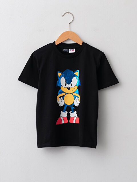 LCW Kids تيشيرت أولاد قطن كم قصير مطبوع برقبة دائرية سونيك - W1GD84Z4-CVL