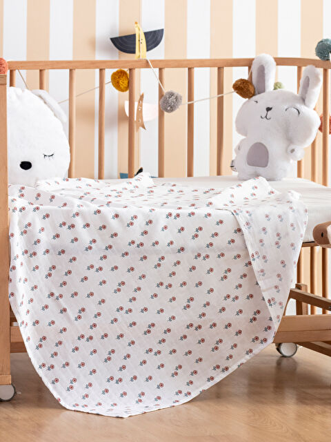 LCW baby Flower Patterned Baby Girl Muslin Blanket 90x100 Cm - W38171Z1-LRB