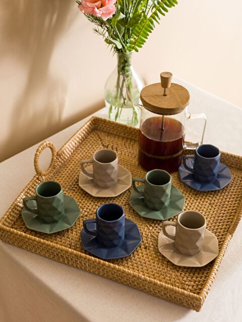 LCW HOME Patterned Porcelain Coffee Cup Set of 6 - W3AC48Z8-RRK