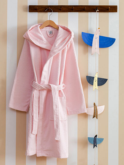 LCW HOME Hooded Girl's Bathrobe - W3DA53Z4-FTG