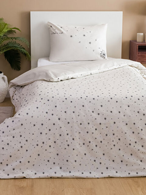 LCW HOME طقم غطاء لحاف مفرد بنقشة الزهور - W3FB84Z8-LQJ