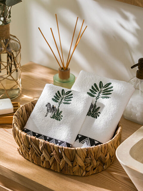 LCW HOME Cotton Embroidered Towel Set 2 Pack - W3G995Z8-J5E