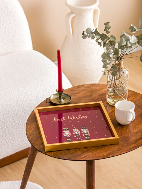 LCW HOME Декоративний піднос з принтом Лускунчик 33x33 см - W3H393Z8-F9C