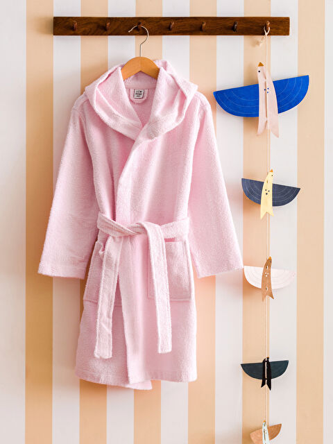 LCW HOME Kapüşonlu Kız Çocuk Bornoz - W4AJ50Z4-FTG