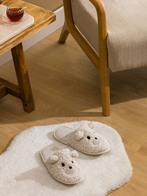 LCW STEPS 3D Aplikeli Pelüş Kadın Ev Terliği - W4AR63Z8-CR8