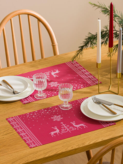 LCW HOME Yılbaşı Temalı Amerikan Servis 2'li 45x30 cm - W4BV88Z8-LTQ