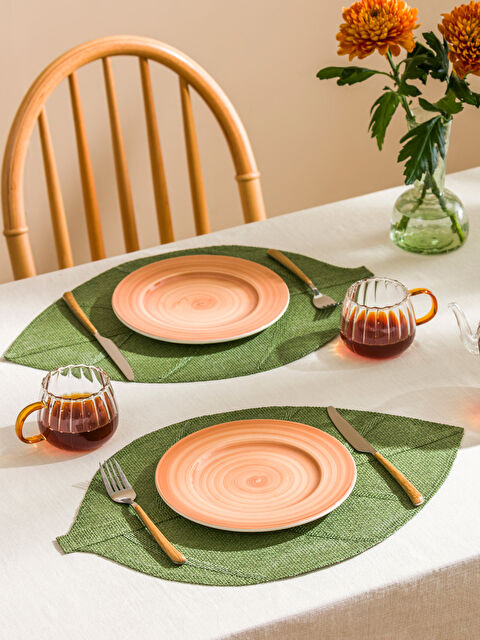 LCW HOME Leaf Patterned Placemat 2 Pack 33x50 cm - W4CC56Z8-YJD