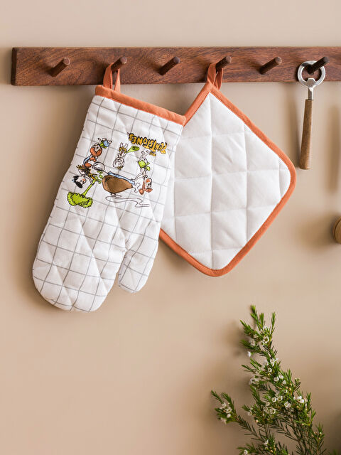 LCW HOME Taş Devri Baskılı Fırın Eldiveni 2'li - W4CG70Z8-F9C