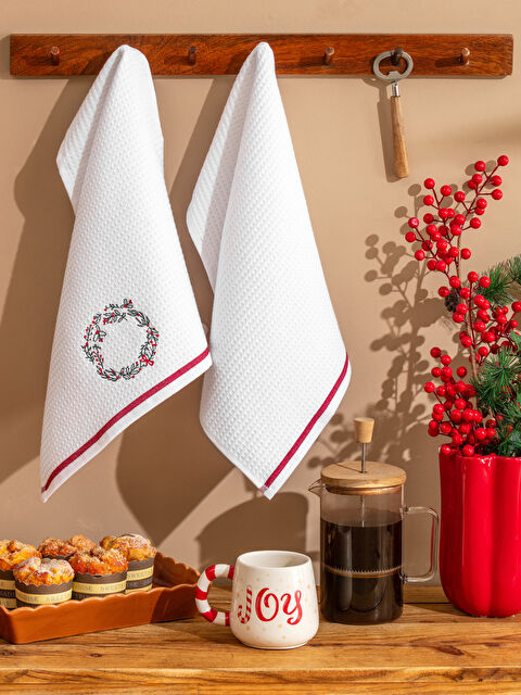 LCW HOME Çiçek Nakışlı Kurulama Bezi 2'li 40x50 cm