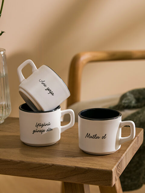 LCW HOME Printed Ceramic Mug Set 3-pack 180 ml - W4EL84Z8-LQJ