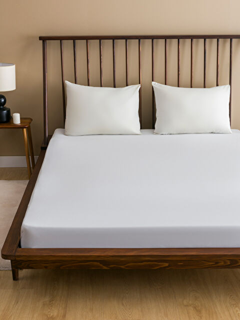 LCW HOME Düz Pamuklu Lastikli Çift Kişilik Çarşaf 160x200x30 cm - W4H298Z8-DTY