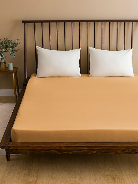 LCW HOME Düz Pamuklu Lastikli Çift Kişilik Çarşaf 160x200x30 cm - W4H298Z8-JKY