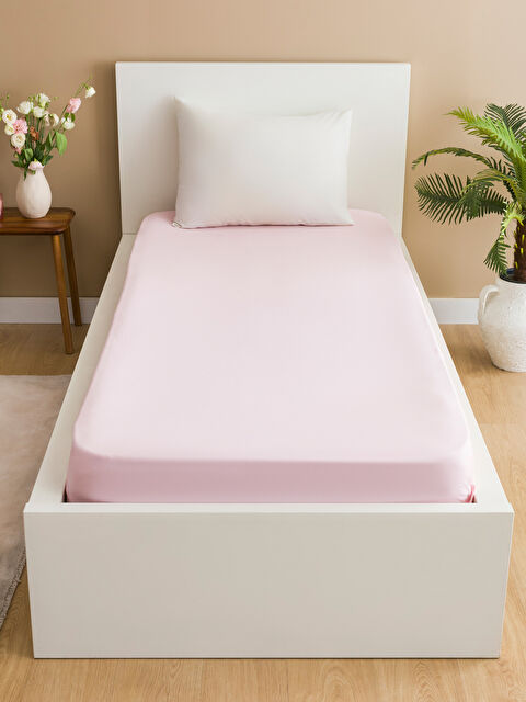 LCW HOME Düz Pamuklu Tek Kişilik Lastikli Çarşaf - W4H357Z8-FTG