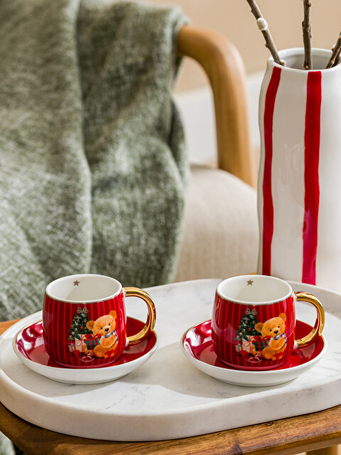 LCW HOME Ayı Teddy Baskılı 2 Kişilik Kahve Fincan Takımı 90 ml