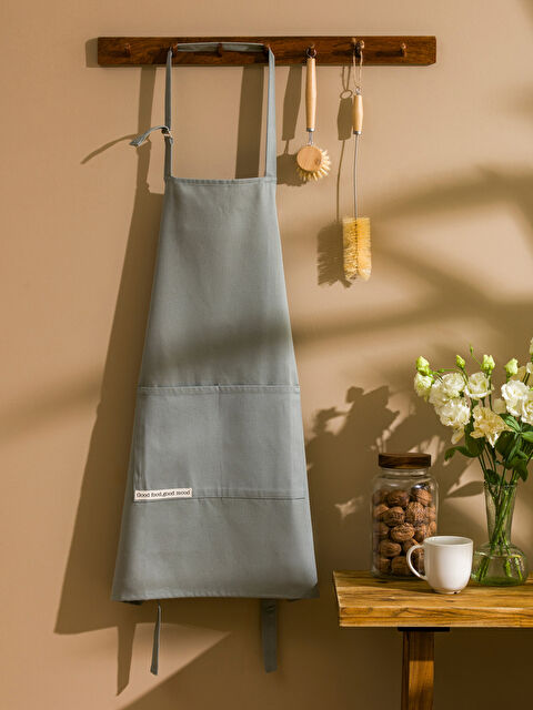 LCW HOME Plain Cotton Kitchen Apron - W4HP25Z8-S3L