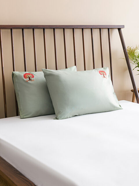 LCW HOME Pamuklu Nakışlı Yastık Kılıfı 2'li 50x70 cm - W4I876Z8-TRB