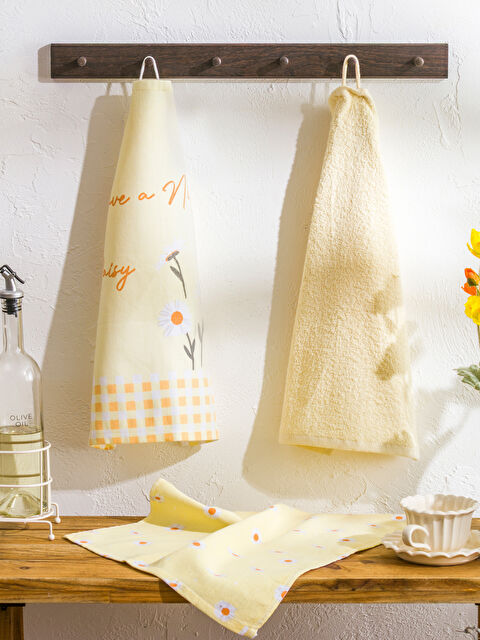 LCW HOME Çiçekli Kurulama Bezi 3'lü 40x50 cm - S5CO43Z8-F9C