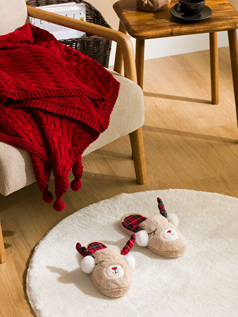 LCW STEPS Geyik Figürlü Kadın Pelüş Ev Terliği - W4KS66Z8-CR8